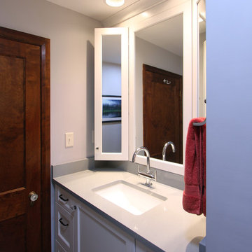 Shallow Medicine Cabinets Used to Make Tri-View Mirror