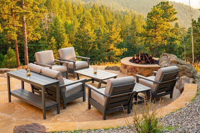 Example of a mountain style patio design in Denver