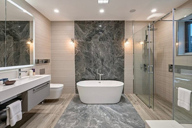 Example of a minimalist bathroom design in Dallas