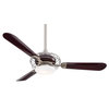Minka Aire Acero Ceiling Fan, Brushed Steel, Mahogany, F601-BS/MG