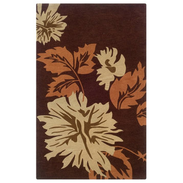 Riverbay Furniture With A Twist 5' x 7' Hand Tufted Rug in Chocolate and Pumpkin