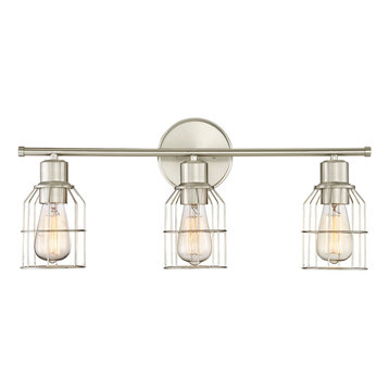 3-Light Vanity Fixture, Brushed Nickel