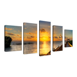 Ready2HangArt - Ready2HangArt Keys Sunrise Canvas Wall Art - 5 pc. Set - BB029-GWC3060 - Prints And Posters
