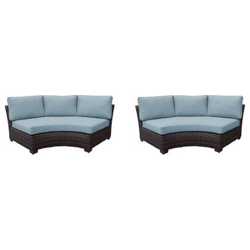 kathy ireland River Brook Curved Armless Sofa in Spa (Set of 2)
