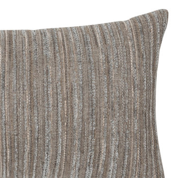 Luxe Stripe Pewter Indoor/Outdoor Performance Pillow, 12"x20"