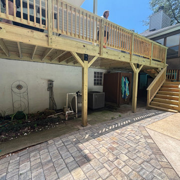 Poolside Raised Wood Deck Addition