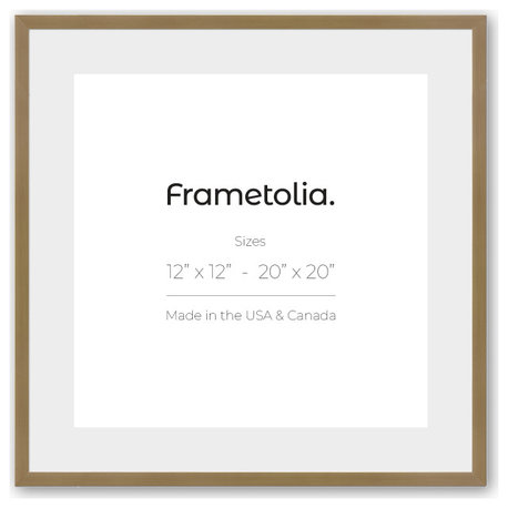 Brushed Gold 7/8 Wall Frame, Narrow Mat, 16x16 Opening, 20x20 Without Mat
