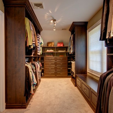 Custom Dark Brown Walk-In Closet