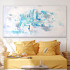 72x36 inches Original Large Modern white light blue Painting - Bay side