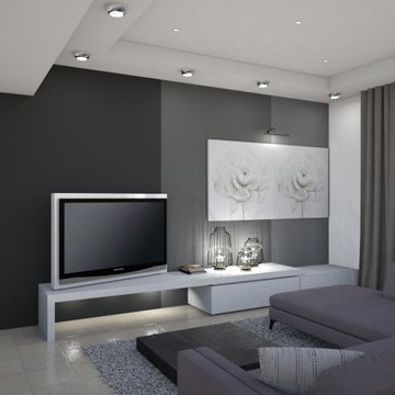 Sfumature di grigio - Dettaglio parete living