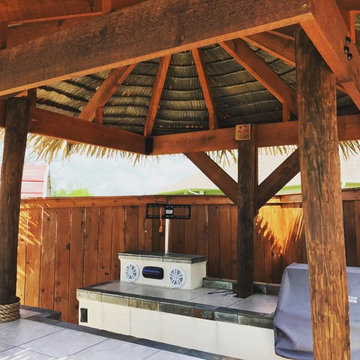 Island Bar Natural to Synthetic thatch replacement