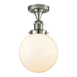 Innovations 201F-PN-G204-6-LED 1 Light Vintage Dimmable LED Semi-Flush Mount Polished Nickel