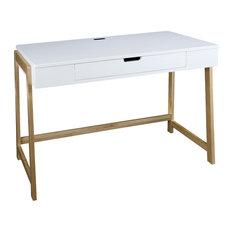 Maple/Silver 29x60x30 Olio Designs Spright Desk 