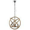 Intention Rope and Steel Chandelier, Brown