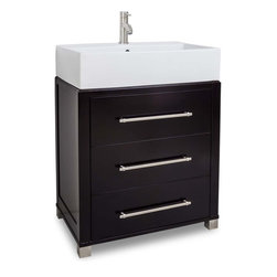 28 inch Black Finish Vessel Sink Top Bathroom Vanity - Bathroom Vanities And Sink Consoles