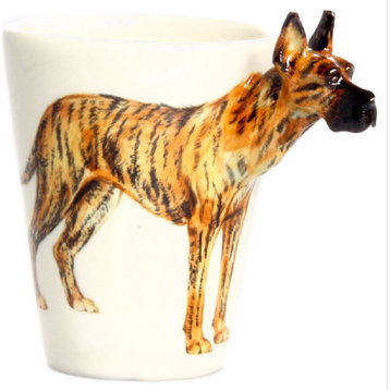 Great Dane 3D Ceramic Mug, Tigers, Ears Up
