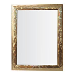 Blue Harbor Collection 28.75 in. x 22.75 in. Gold Metallic Impressions Mirror - Wall Mirrors