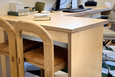 Large danish freestanding desk study room photo in New York