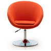 Hopper Swivel Adjustable Height Chair, Orange and Polished Chrome