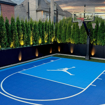 Contemporary Indoor Pool & Landscaping in Saint-Laurent