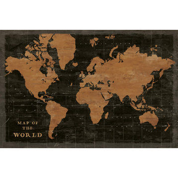 "World Map Industrial" Fine Art Giant Canvas print 72"x48"