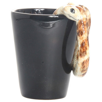 Snake 3D Ceramic Mug, Brown