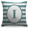 "Letter I - Striped Oval" Outdoor Pillow 16"x16"
