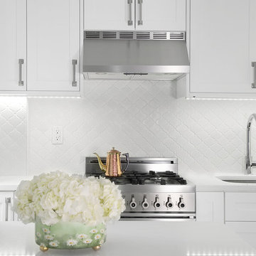 Traditional kitchen in pre-war building with open concept