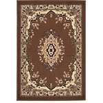 Unique Loom - Unique Loom Brown Washington Reza 2' 2 x 3' 0 Area Rug - The gorgeous colors and classic medallion motifs of the Reza Collection will make a rug from this collection the centerpiece of any home. The vintage look of this rug recalls ancient Persian designs and the distinction of those storied styles. Give your home a distinguished look with this Reza Collection rug.
