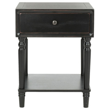 Thomas Accent Table With Storage Drawer Black