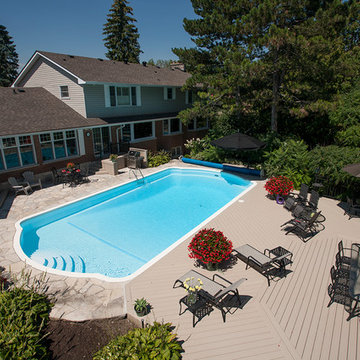 Inground pool deck over 40 foot cliff.
