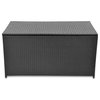 Vidaxl Garden Storage Box Black 47.2"x19.7"x23.6" Poly Rattan