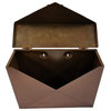Benzara BM15926 Spacious Envelope Shaped Wall Mount Iron Mail Box, Copper