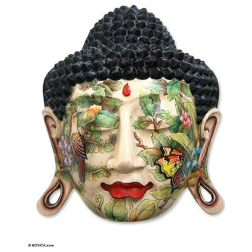 NOVICA Buddha In Nature And Wood Mask