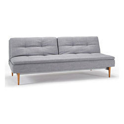 "Innovation" Dublexo Deluxe Begum Grey Sofa Bed / Light Wood Legs - Sofas