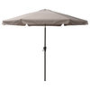 10' Round Tilting Sand Grey Patio Umbrella, Round Umbrella Base