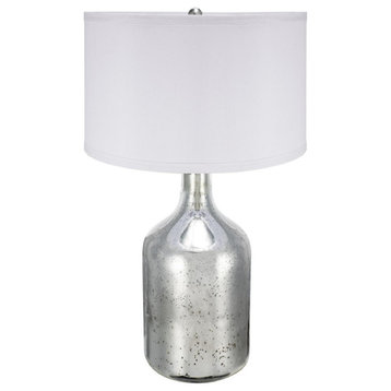 Anita 1 Light Table Lamp, White and Silver