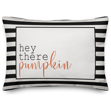 Hey There Pumpkin Stripes Throw Pillow