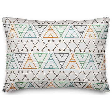 Arrows and Teepees Pattern 14x20 Spun Poly Pillow