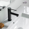Circular X Brass Single Hole Bathroom Faucet KBF1010, Matte Black, With Drain