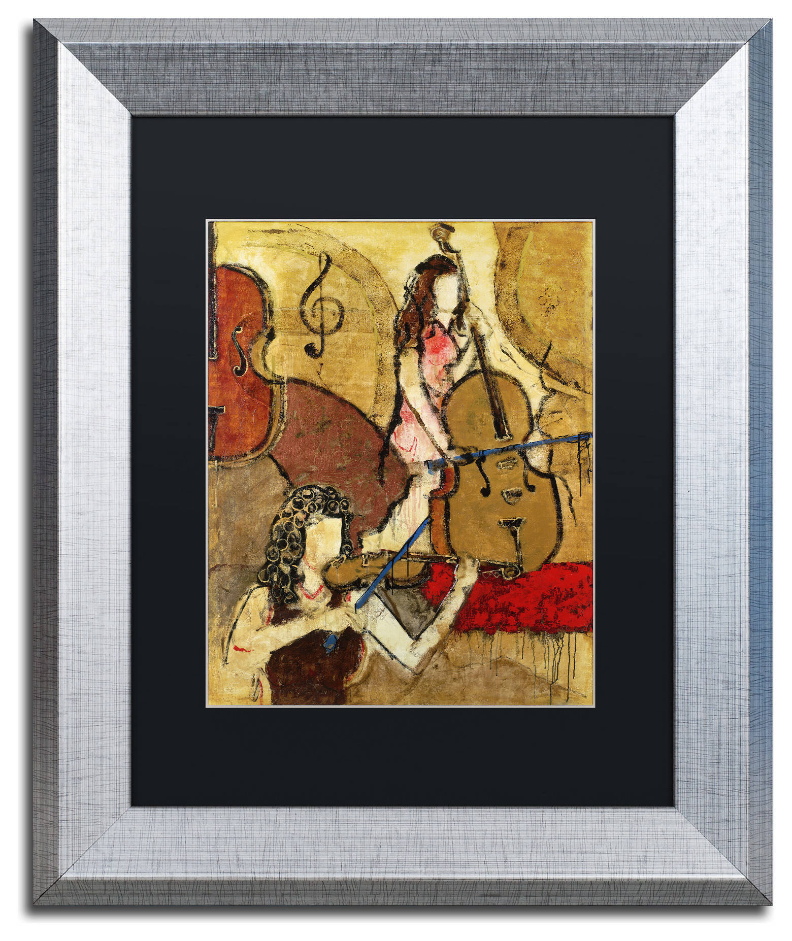 Joarez 'Two Friends' Framed Art, Silver Frame, 11"x14", Black Matte