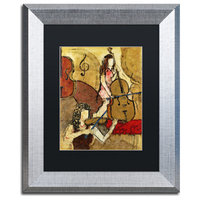 Joarez 'Two Friends' Framed Art, Silver Frame, 11"x14", Black Matte