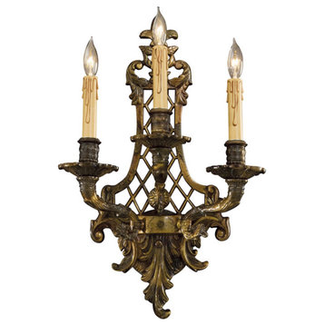 Metropolitan N9813-3 3 Light Candle-Style Wall Sconce - Oxide Brass