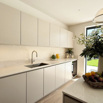 Light Beige Handleless Kitchen in St Albans