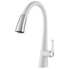 Kraus KPF-1673 Nolen Single Handle Pull-Down Kitchen Faucet - Chrome / White