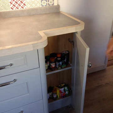 Adapted corner cupboard to maximise a small space
