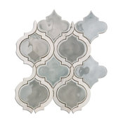 Glass Tile Mosaic Baroque Series, Sky, Arabesque, 9.8"x11.75", Single Sheet