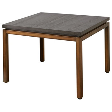 Unique Furniture Lucius Particle Board and Steel End Table in Brown/Copper