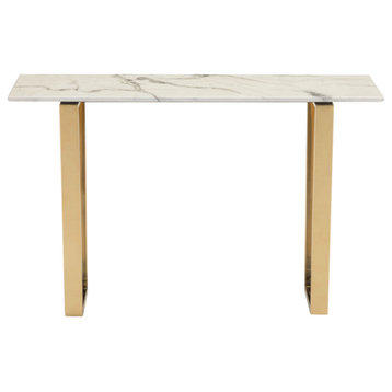 Moore Console Table White & Gold, White & Gold