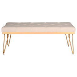 Midcentury Upholstered Benches by Safavieh